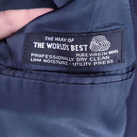 Christian Dior Wool Blazer Mens 42L Navy Striped - Picture 12 of 13